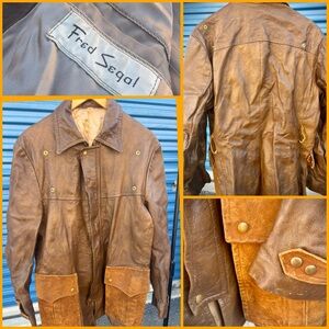 Fred Segal Vintage Men’s Brown Leather Jacket 42